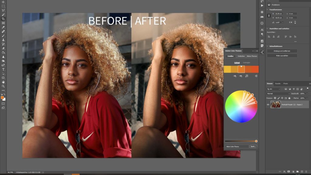 free lightroom presets for portraits - before and after